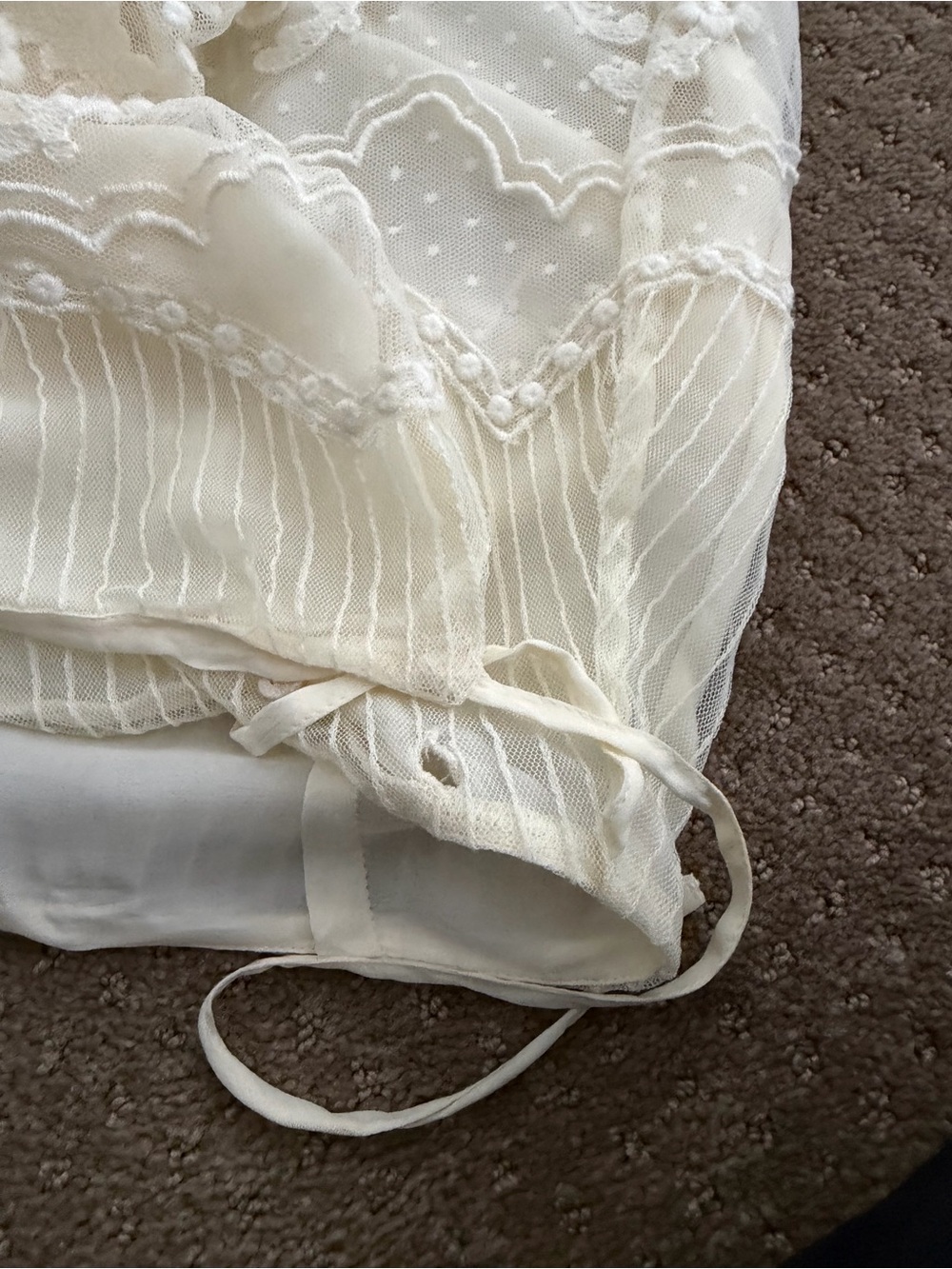 Polo Ralph Lauren Ivory Embroidered Lace Maxi Skirt Size 4 - Picture 9 of 12